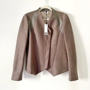 Minicucci x Marcanio NWT Virgin Wool Linen Blazer Jacket in Amber Taupe